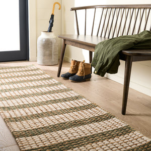 Safavieh Martha Hand-Tufted Natural Jute Wool Rug In Soft Green Tones, Low-Profile Minimalist Coastal Chic 4'-0" x 6'-0" MSR9527Y-4