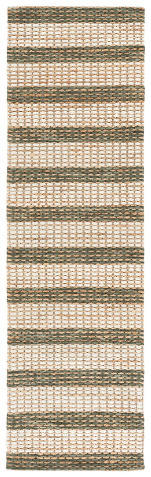Safavieh Martha Hand-Tufted Jute Wool Rug In Natural And Green — Low Pile, Durable Artisanal Texture For Home Decor 8'-0" x 10'-0" MSR9527Y-8