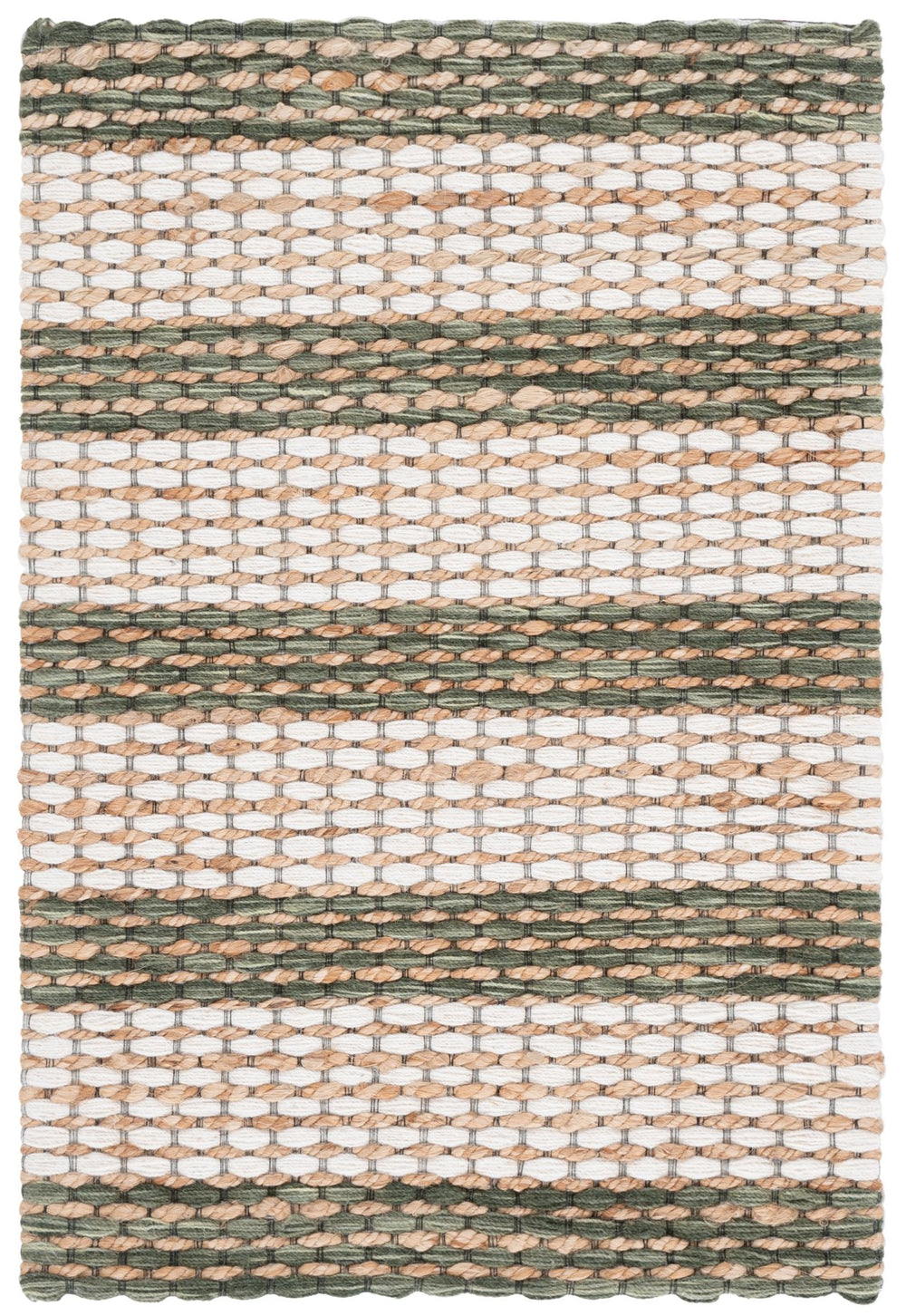 Safavieh Martha Natural Green Hand-Tufted Runner Rug — Jute Wool Cotton Blend, Low-Profile Durable Texture 2'-3" x 8'-0" MSR9527Y-28