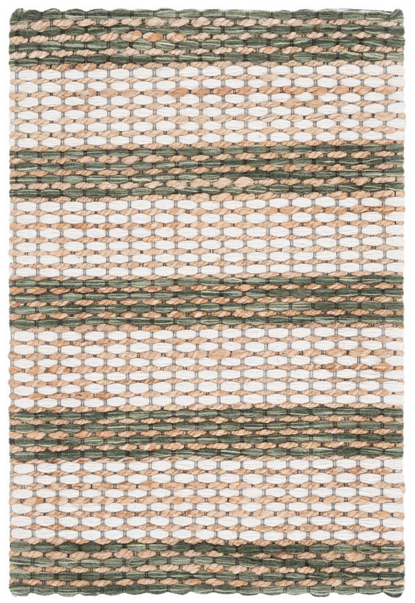 Safavieh Martha Natural Green Hand-Tufted Runner Rug — Jute Wool Cotton Blend, Low-Profile Durable Texture 2'-3" x 8'-0" MSR9527Y-28