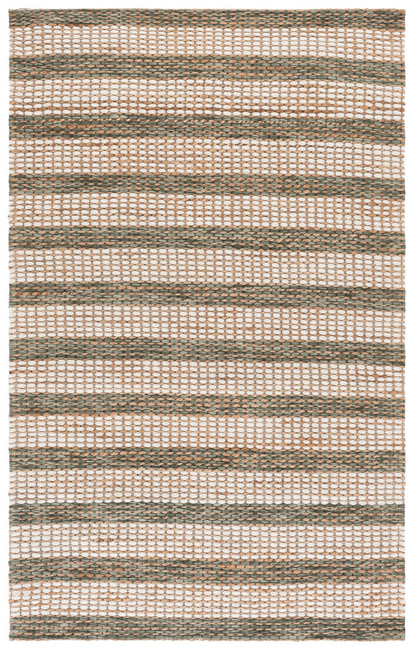 Safavieh Martha Hand-Tufted Jute Wool Rug In Natural And Green — Low Pile, Durable Artisanal Texture For Home Decor 8'-0" x 10'-0" MSR9527Y-8