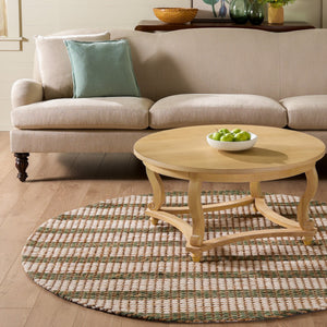Safavieh Martha Hand-Tufted Jute Wool Rug In Natural And Green — Low Pile, Durable Artisanal Texture For Home Decor 8'-0" x 10'-0" MSR9527Y-8