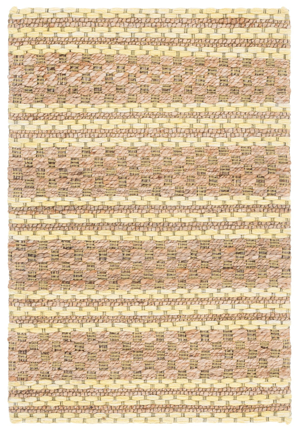 Safavieh Martha Hand-Tufted Natural Yellow Area Rug — Jute Wool Cotton Blend, Low Pile Coastal Modern Accent 4'-0" x 6'-0" MSR9528D-4
