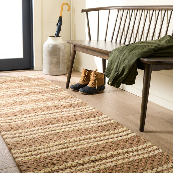 Safavieh Martha Hand-Tufted Natural Yellow Area Rug — Jute Wool Cotton Blend, Low Pile Coastal Modern Accent 4'-0" x 6'-0" MSR9528D-4