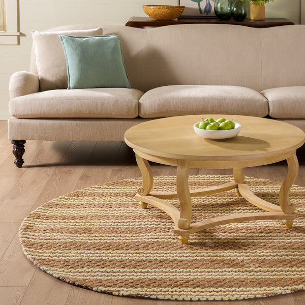 Safavieh Martha Hand-Tufted Natural Yellow Area Rug — Jute Wool Cotton Blend, Low Pile Coastal Modern Accent 4'-0" x 6'-0" MSR9528D-4