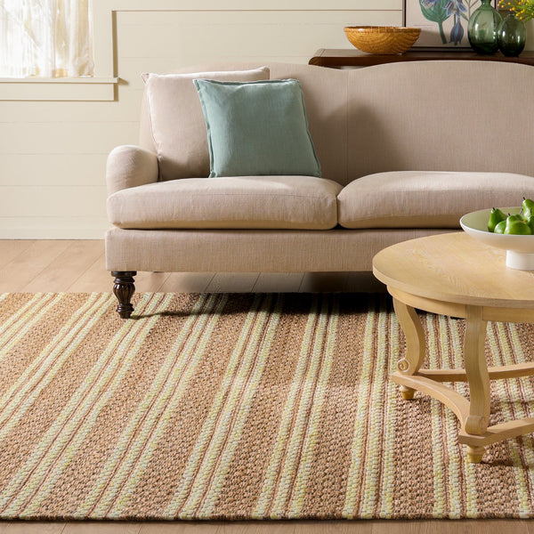 Safavieh Martha Hand-Tufted Round Area Rug In Natural & Yellow — Jute Wool Cotton Blend, Low-Profile Comfort 6'-0" x 6'-0" MSR9528D-6R