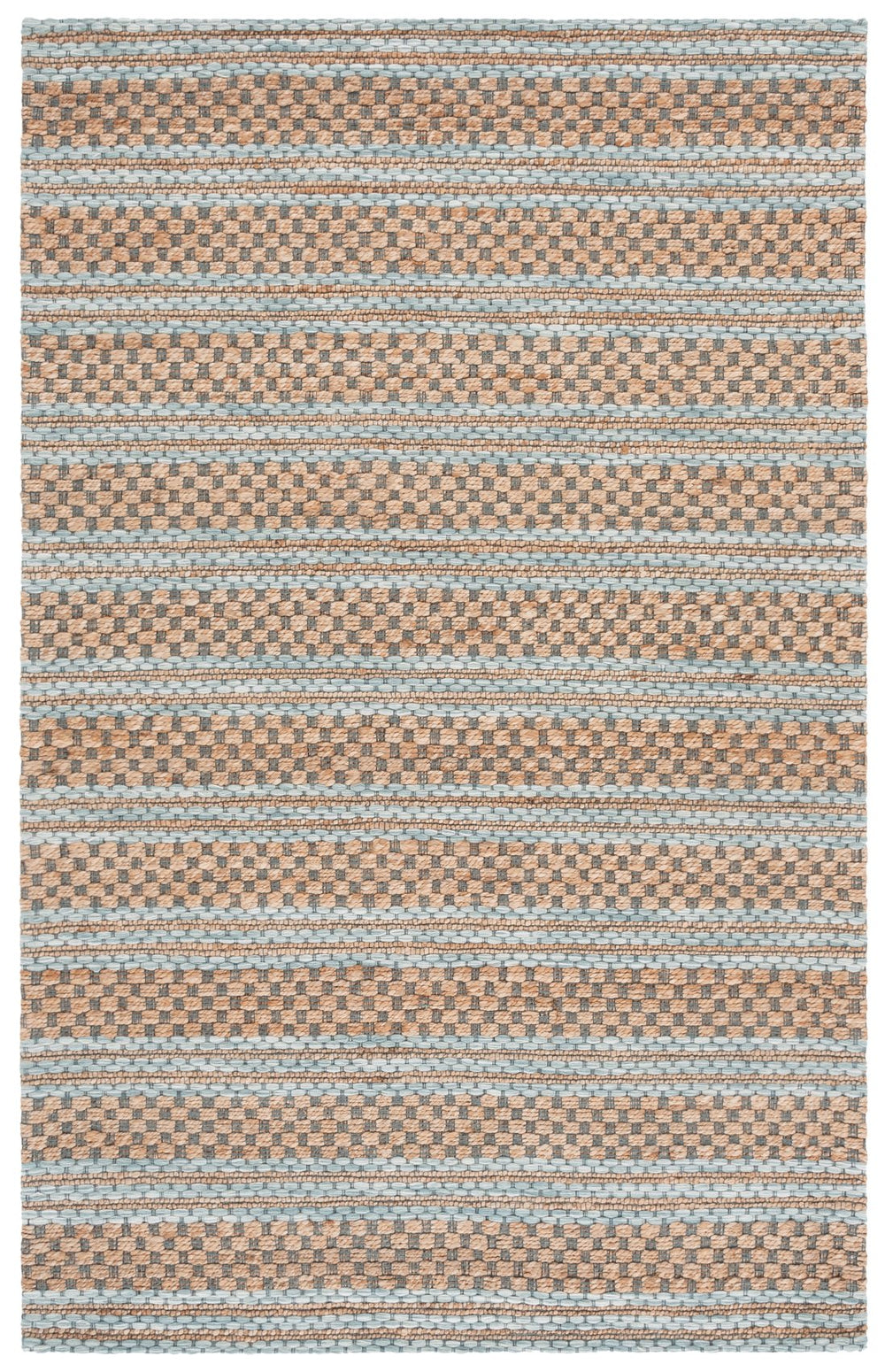 Safavieh Martha Round Hand-Tufted Natural Jute Wool Rug With Subtle Light-Blue Accents For Coastal Rooms 6'-0" x 6'-0" MSR9528L-6R