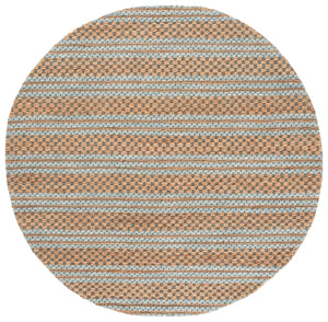 Safavieh Martha Hand‑Tufted Natural And Light Blue Jute‑Wool Rug, Low‑Profile Texture For Coastal Modern Rooms 4'-0" x 6'-0" MSR9528L-4