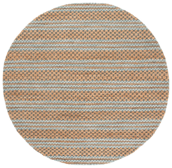 Safavieh Martha Hand‑Tufted Natural And Light Blue Jute‑Wool Rug, Low‑Profile Texture For Coastal Modern Rooms 4'-0" x 6'-0" MSR9528L-4