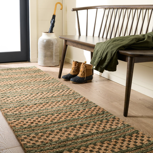 Safavieh Martha Hand-Tufted Round Area Rug In Natural Green Tones, Jute-Wool-Cotton Blend, Low Pile Comfort And Texture 6'-0" x 6'-0" MSR9528Y-6R