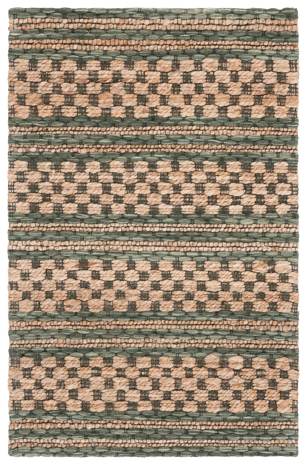 Safavieh Martha Hand‑Tufted Natural Green Square Rug – Jute Wool Cotton Blend, Low‑Pile, Coastal Modern Style 6'-0" x 6'-0" MSR9528Y-6SQ
