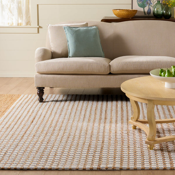 Safavieh Martha Modern Hand-Tufted Natural Ivory Rug — Jute Wool Cotton Low-Pile Texture For Cozy Rooms 4'-0" x 6'-0" MSR9529A-4