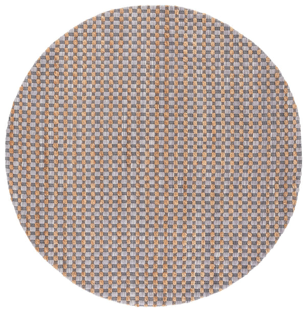 Safavieh Martha Natural Grey Round Hand-Tufted Rug — Jute Wool Cotton Blend, Low-Profile Modern Texture 6'-0" x 6'-0" MSR9529F-6R