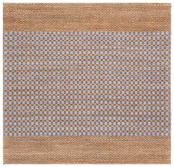 Safavieh Martha Natural Grey Round Hand-Tufted Rug — Jute Wool Cotton Blend, Low-Profile Modern Texture 6'-0" x 6'-0" MSR9529F-6R