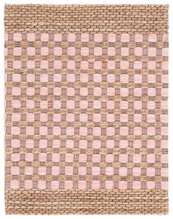 Safavieh Martha Hand‑Tufted Natural Blush Area Rug — Jute Wool Cotton Blend, Low Pile, Indian Craftsmanship Elegance 6'-0" x 6'-0" MSR9529U-6SQ