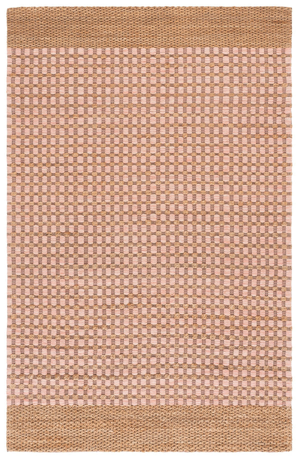 Safavieh Martha Hand-Tufted Natural Blush Area Rug — Jute Wool Cotton Blend, Low-Profile Modern Texture 5X8 6'-0" x 9'-0" MSR9529U-6