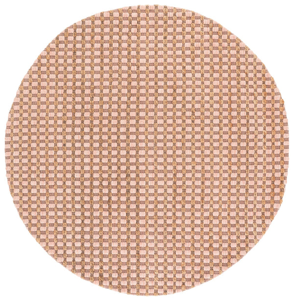 Safavieh Martha Hand‑Tufted Natural Blush Area Rug — Jute Wool Cotton Blend, Low Pile, Indian Craftsmanship Elegance 6'-0" x 6'-0" MSR9529U-6SQ