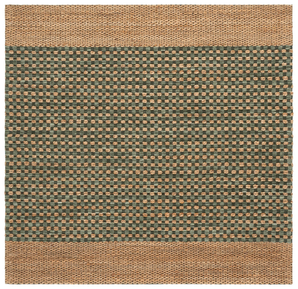 Safavieh Martha Hand-Tufted Natural Green Area Rug — Jute Wool Cotton Blend, Low-Profile 3/8" Pile, Coastal Calm 9'-0" x 12'-0" MSR9529Y-9