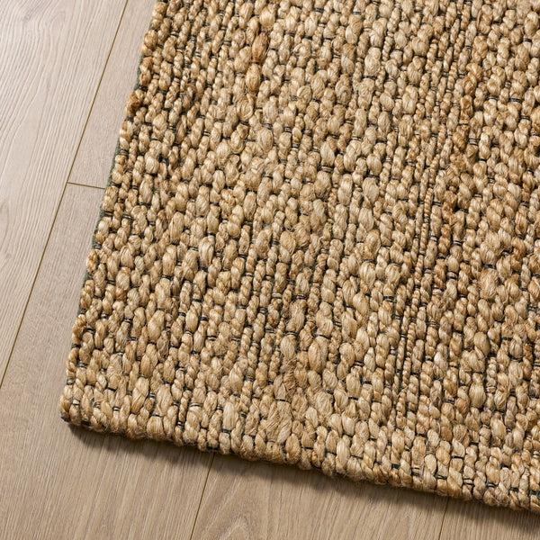 Safavieh Martha Hand-Tufted Round Rug In Natural & Green — Jute Wool Cotton Blend, Low-Profile Modern Texture 6'-0" x 6'-0" MSR9529Y-6R