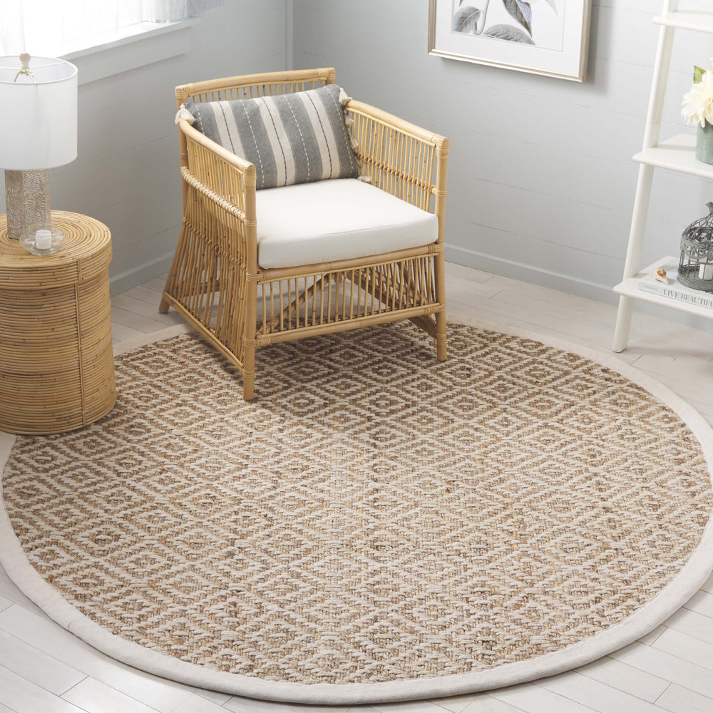 Safavieh Msr Handwoven Jute Area Rug - Timeless Diamond Pattern, Sustainable Craftsmanship For Your Home Ivory ,Natural Jute Msr9554a-6r