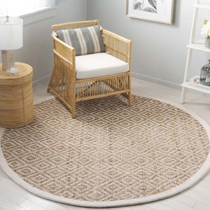 Safavieh Msr Handwoven Jute Area Rug - Timeless Diamond Pattern, Sustainable Craftsmanship For Your Home Ivory ,Natural Jute Msr9554a-6r