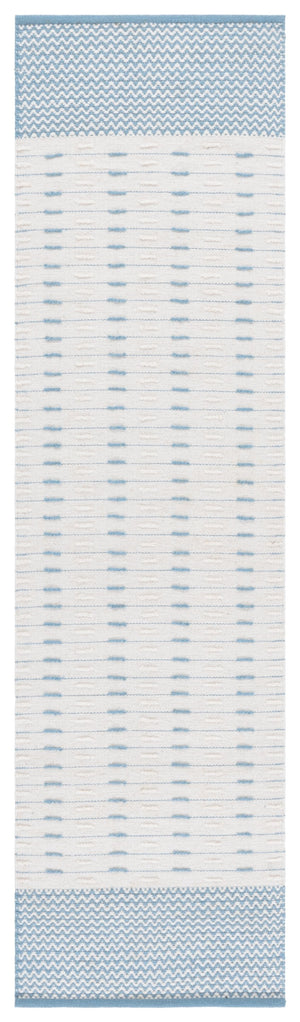 Safavieh Martha Elegant Handwoven Runner Area Rug - Timeless Craftsmanship & Soft Touch For Your Home Light Blue ,Ivory 85% Wool 15% Cotton Msr9625k-29