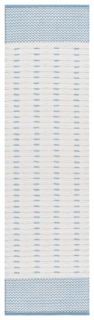 Safavieh Martha Handwoven Area Rug In Luxe Wool-cotton Blend For Modern Or Traditional Home Decor Elegance Light Blue ,Ivory 85% Wool 15% Cotton Msr9625k-4