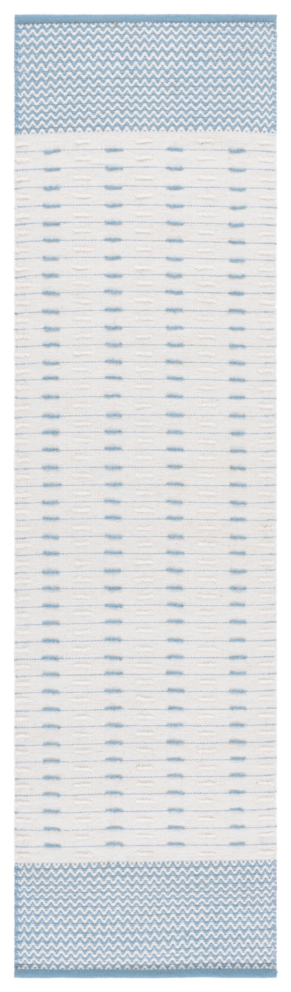 Safavieh Martha Handwoven 9X12 Light Blue & Ivory Wool-Cotton Rug — Low-Pile Scandinavian Geometric Style, Durable Elegance MSR9625K-9