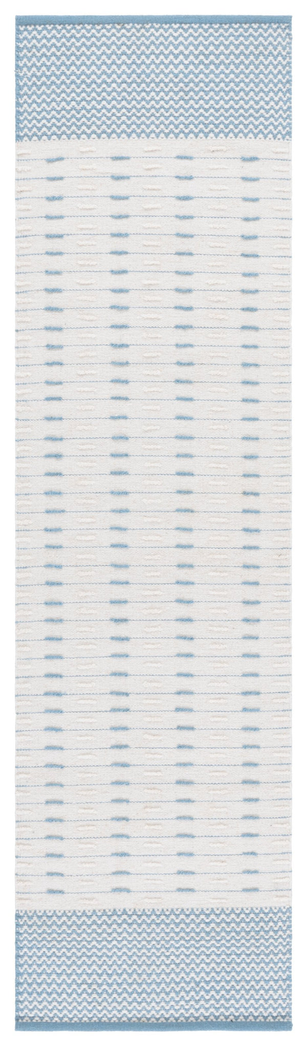 Safavieh Martha Handwoven 9X12 Light Blue & Ivory Wool-Cotton Rug — Low-Pile Scandinavian Geometric Style, Durable Elegance MSR9625K-9
