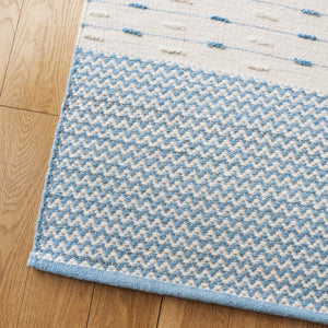 Safavieh Martha Elegant Handwoven Runner Area Rug - Timeless Craftsmanship & Soft Touch For Your Home Light Blue ,Ivory 85% Wool 15% Cotton Msr9625k-5