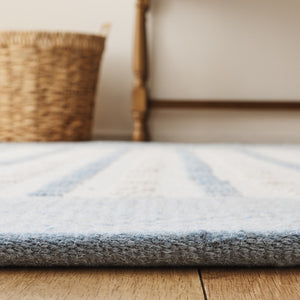 Safavieh Martha Handwoven Area Rug In Luxe Wool-cotton Blend For Modern Or Traditional Home Decor Elegance Light Blue ,Ivory 85% Wool 15% Cotton Msr9625k-4