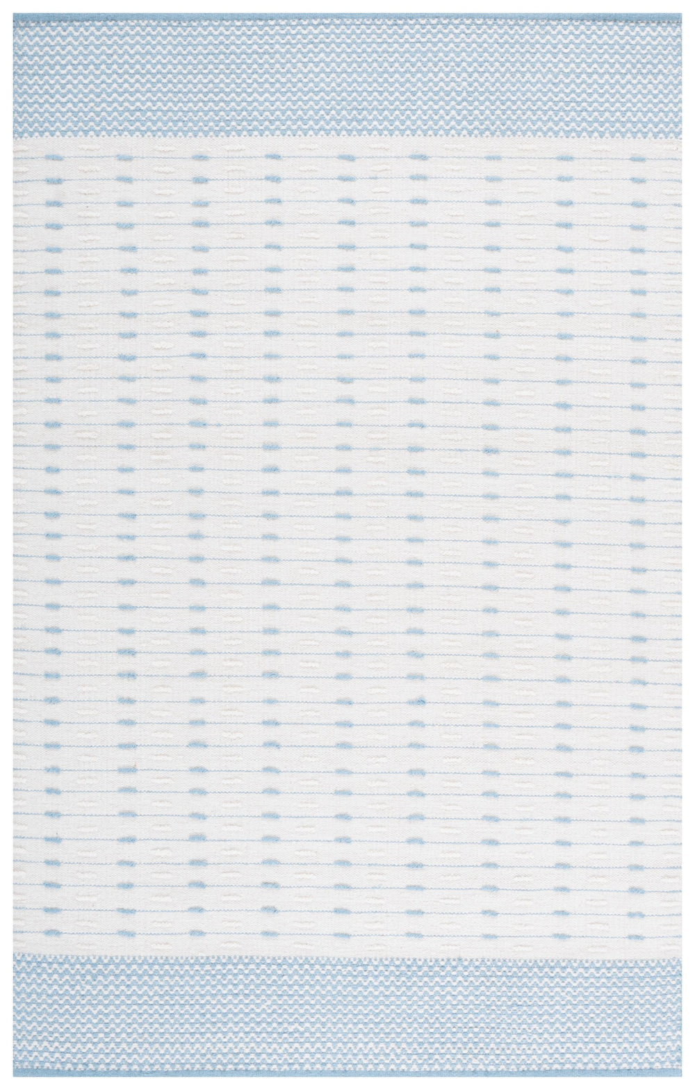 Safavieh Martha Handwoven 9X12 Light Blue & Ivory Wool-Cotton Rug — Low-Pile Scandinavian Geometric Style, Durable Elegance MSR9625K-9