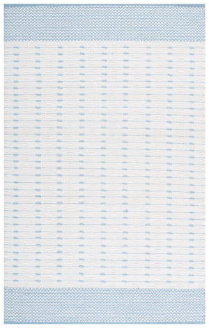 Safavieh Martha Handwoven 9X12 Light Blue & Ivory Wool-Cotton Rug — Low-Pile Scandinavian Geometric Style, Durable Elegance MSR9625K-9