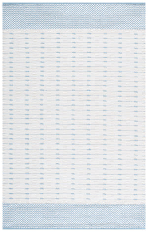 Safavieh Martha Handwoven Area Rug In Luxe Wool-cotton Blend For Modern Or Traditional Home Decor Elegance Light Blue ,Ivory 85% Wool 15% Cotton Msr9625k-4