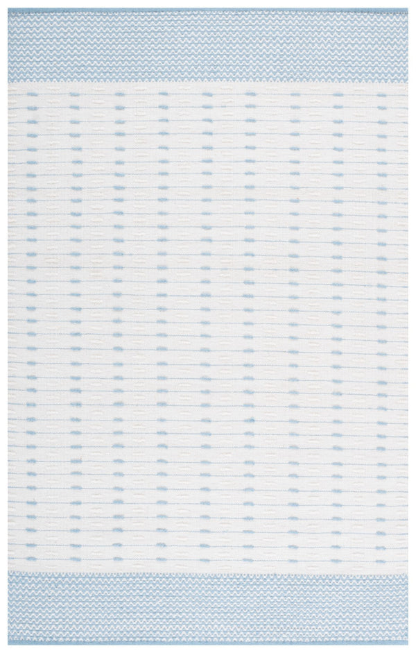 Safavieh Martha Handwoven Area Rug In Luxe Wool-cotton Blend For Modern Or Traditional Home Decor Elegance Light Blue ,Ivory 85% Wool 15% Cotton Msr9625k-4