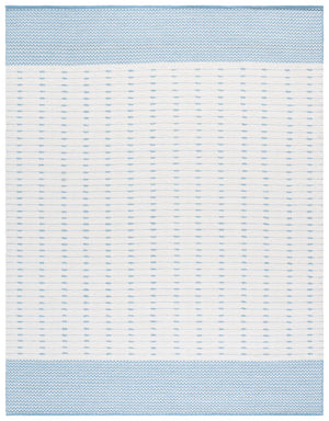 Safavieh Martha Handwoven Area Rug In Luxe Wool-cotton Blend For Modern Or Traditional Home Decor Elegance Light Blue ,Ivory 85% Wool 15% Cotton Msr9625k-4