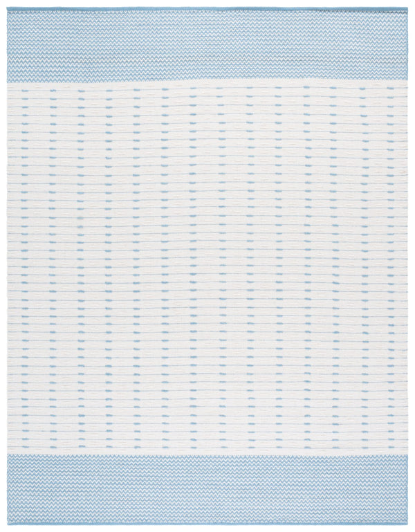 Safavieh Martha Handwoven Area Rug In Luxe Wool-cotton Blend For Modern Or Traditional Home Decor Elegance Light Blue ,Ivory 85% Wool 15% Cotton Msr9625k-4
