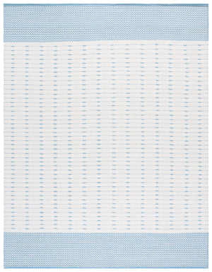 Safavieh Martha Handwoven 9X12 Light Blue & Ivory Wool-Cotton Rug — Low-Pile Scandinavian Geometric Style, Durable Elegance MSR9625K-9