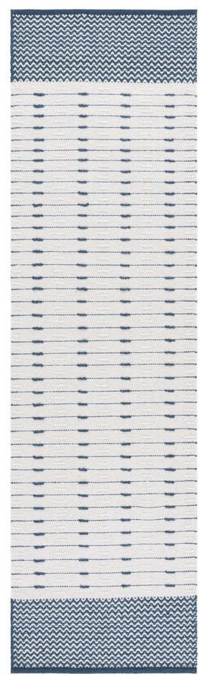 Safavieh Martha Elegant Handwoven Runner Area Rug - Timeless Craftsmanship & Soft Touch For Your Home Navy ,Ivory 85% Wool 15% Cotton Msr9625n-29