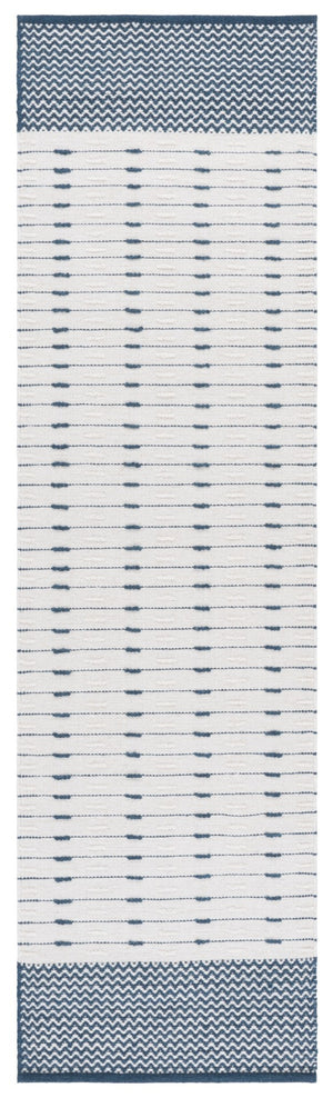 Safavieh Martha Handwoven Area Rug In Luxe Wool-cotton Blend For Modern Or Traditional Home Decor Elegance Navy ,Ivory 85% Wool 15% Cotton Msr9625n-4