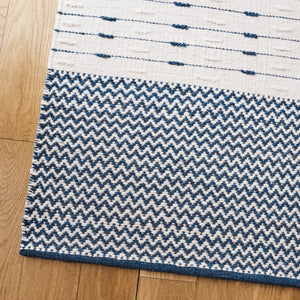 Safavieh Martha Handwoven Area Rug In Luxe Wool-cotton Blend For Modern Or Traditional Home Decor Elegance Navy ,Ivory 85% Wool 15% Cotton Msr9625n-4