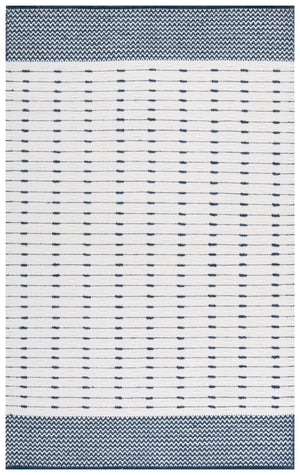 Safavieh Martha Elegant Handwoven Runner Area Rug - Timeless Craftsmanship & Soft Touch For Your Home Navy ,Ivory 85% Wool 15% Cotton Msr9625n-5