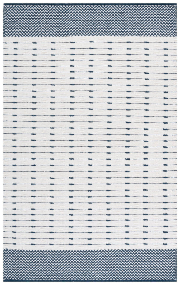 Safavieh Martha Elegant Handwoven Runner Area Rug - Timeless Craftsmanship & Soft Touch For Your Home Navy ,Ivory 85% Wool 15% Cotton Msr9625n-5