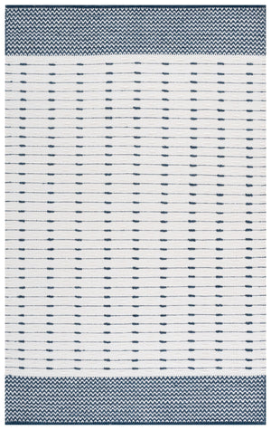 Safavieh Martha Handwoven Area Rug In Luxe Wool-cotton Blend For Modern Or Traditional Home Decor Elegance Navy ,Ivory 85% Wool 15% Cotton Msr9625n-4