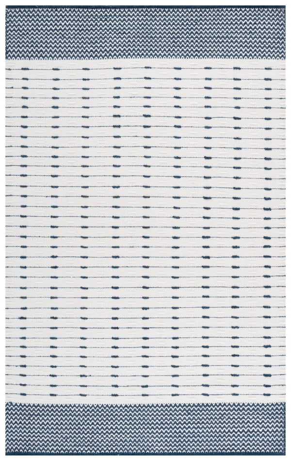 Safavieh Martha Handwoven Area Rug In Luxe Wool-cotton Blend For Modern Or Traditional Home Decor Elegance Navy ,Ivory 85% Wool 15% Cotton Msr9625n-4
