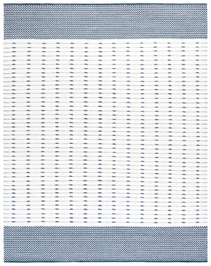 Safavieh Martha Handwoven Area Rug In Luxe Wool-cotton Blend For Modern Or Traditional Home Decor Elegance Navy ,Ivory 85% Wool 15% Cotton Msr9625n-4