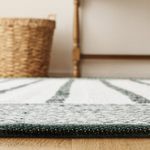 Safavieh Martha Elegant Handwoven Runner Area Rug - Timeless Craftsmanship & Soft Touch For Your Home Dark Green ,Ivory 85% Wool 15% Cotton Msr9625x-5