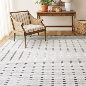 Safavieh Martha Handwoven Area Rug In Luxe Wool-cotton Blend For Modern Or Traditional Home Decor Elegance Dark Green ,Ivory 85% Wool 15% Cotton Msr9625x-9