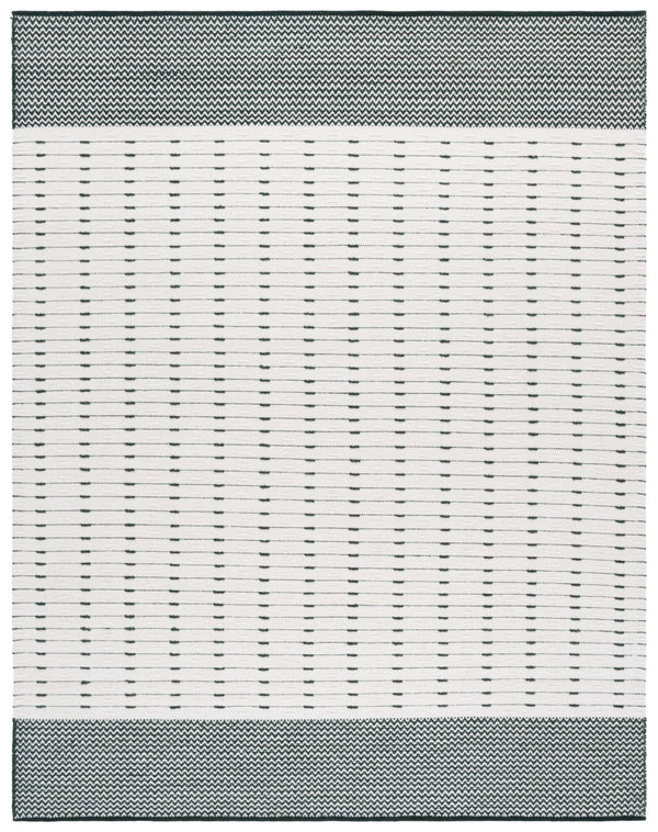 Safavieh Martha Handwoven Area Rug In Luxe Wool-cotton Blend For Modern Or Traditional Home Decor Elegance Dark Green ,Ivory 85% Wool 15% Cotton Msr9625x-9