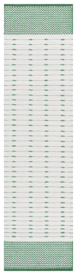 Safavieh Martha Elegant Handwoven Runner Area Rug - Timeless Craftsmanship & Soft Touch For Your Home Green ,Ivory 85% Wool 15% Cotton Msr9625y-29